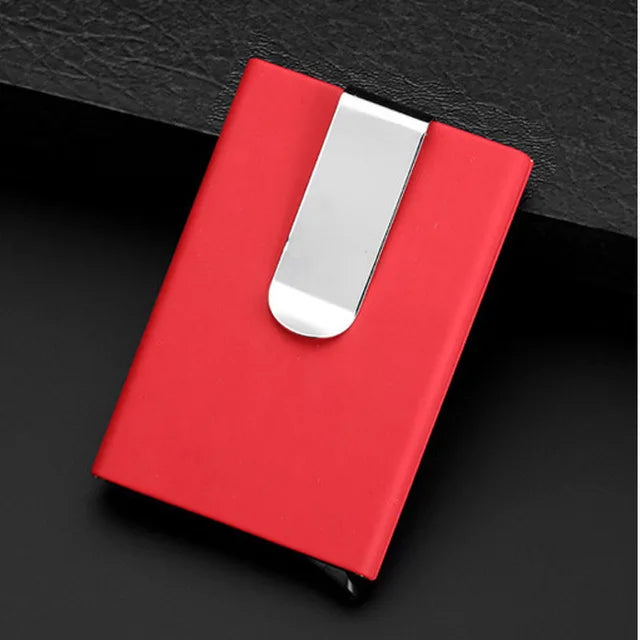 High QualitId Men Wallets Credit Card Holder Automatic Sets Business Aluminum Wallet Card Sets Cash Clip Holder