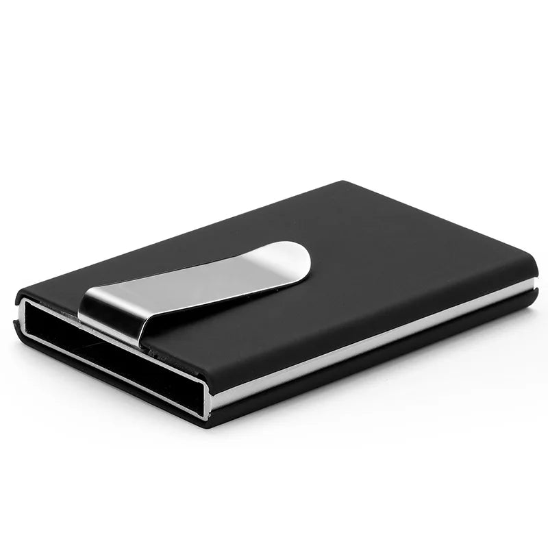 High QualitId Men Wallets Credit Card Holder Automatic Sets Business Aluminum Wallet Card Sets Cash Clip Holder