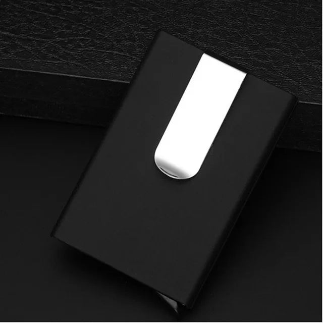 High QualitId Men Wallets Credit Card Holder Automatic Sets Business Aluminum Wallet Card Sets Cash Clip Holder