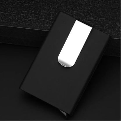 High QualitId Men Wallets Credit Card Holder Automatic Sets Business Aluminum Wallet Card Sets Cash Clip Holder