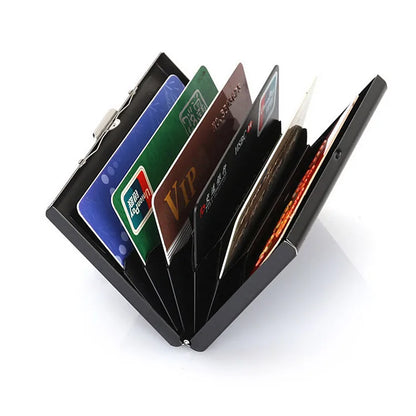 High QualitId Men's Wallets Credit card holder Automatic card sets business stainless steel wallet card sets cash clip holder