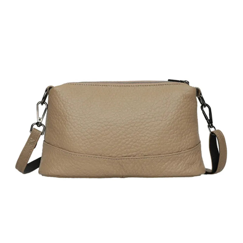High Quality 3 Layers Genuine Leather Shoulder Crossbody Bags For Women 2023 Luxury Stone Grain Cow Leather Women's Handbags Sac