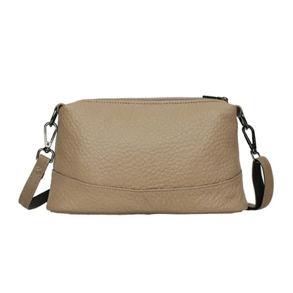 High Quality 3 Layers Genuine Leather Shoulder Crossbody Bags For Women 2023 Luxury Stone Grain Cow Leather Women's Handbags Sac