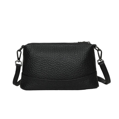 High Quality 3 Layers Genuine Leather Shoulder Crossbody Bags For Women 2023 Luxury Stone Grain Cow Leather Women's Handbags Sac