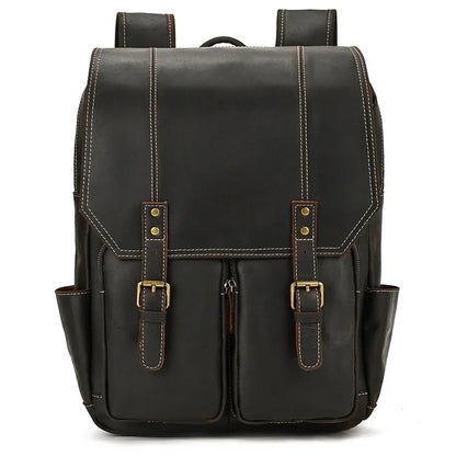 High Quality Bags Men's Leather Backpack Retro Luxury Fashion Style Backpack Travel Backpack School Bag For Men Leather Daypack