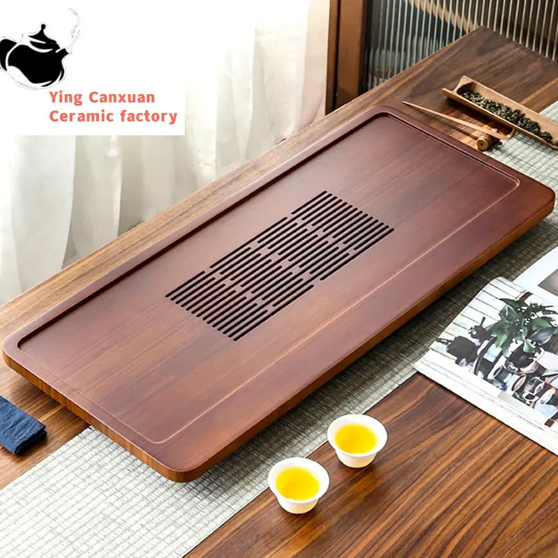High Quality Bamboo Tea Tray Household Drawer Water Storage Drainage Tray Chinese Tea Set Supplies Tradition Teaware Tea Table