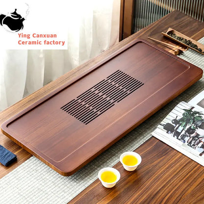 High Quality Bamboo Tea Tray Household Drawer Water Storage Drainage Tray Chinese Tea Set Supplies Tradition Teaware Tea Table