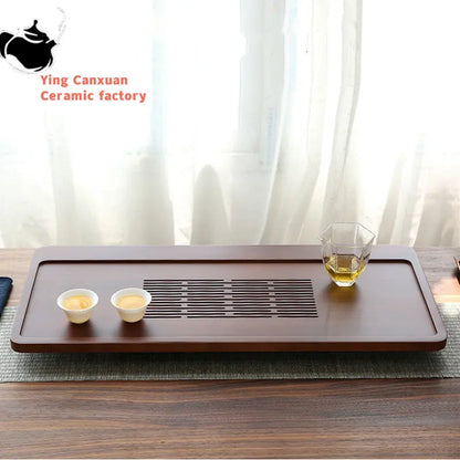 High Quality Bamboo Tea Tray Household Drawer Water Storage Drainage Tray Chinese Tea Set Supplies Tradition Teaware Tea Table