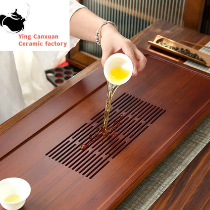 High Quality Bamboo Tea Tray Household Drawer Water Storage Drainage Tray Chinese Tea Set Supplies Tradition Teaware Tea Table
