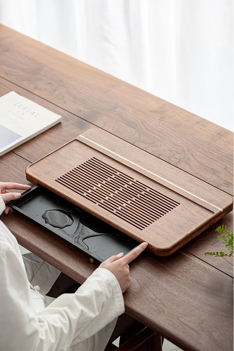 High Quality BambooTeaTray Drainage Water Storage Kung Fu TeaSet Drawer Tea Board Table Chinese Tea Ceremony Tools Free Shipping