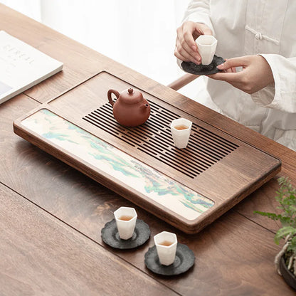 High Quality BambooTeaTray Drainage Water Storage Kung Fu TeaSet Drawer Tea Board Table Chinese Tea Ceremony Tools Free Shipping