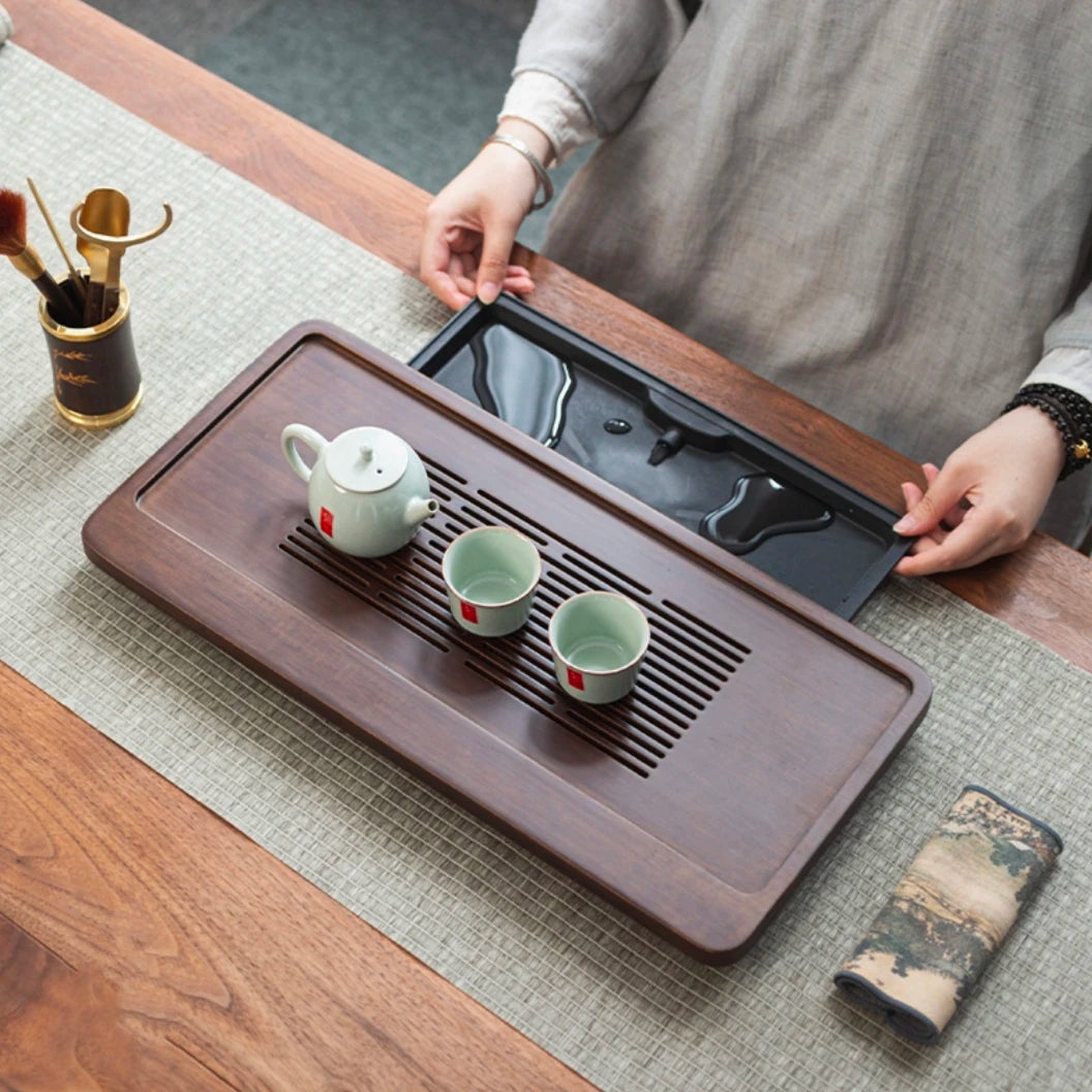 High Quality BambooTeaTray Drainage Water Storage Kung Fu TeaSet Drawer Tea Board Table Chinese Tea Ceremony Tools Free Shipping
