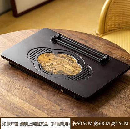 High Quality BambooTeaTray Drainage Water Storage Kung Fu TeaSet Drawer Tea Board Table Chinese Tea Ceremony Tools Free Shipping