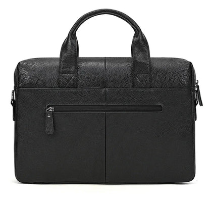 High Quality Briefcase for Men Genuine Leather Handbag Large 14" Laptop Men's Travel Shoulder Business Office A4 Bag