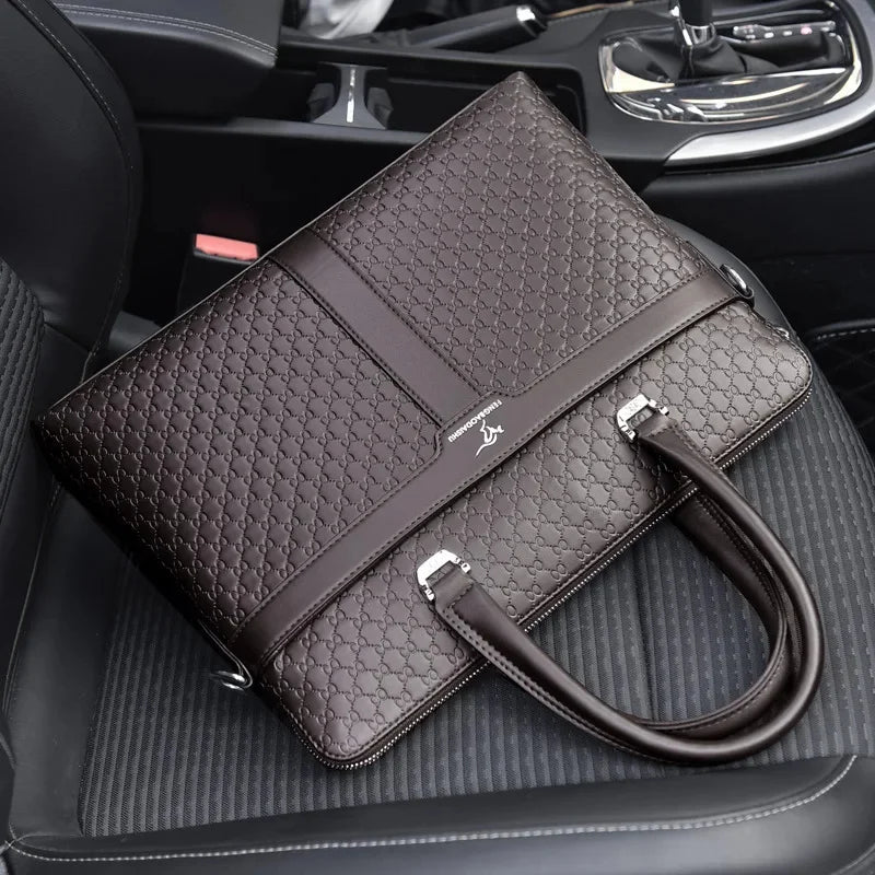 High Quality Business Men's Briefcase Fashion Leather Handbag Large Capacity Shoulder Messenger Office Man Laptop Bag