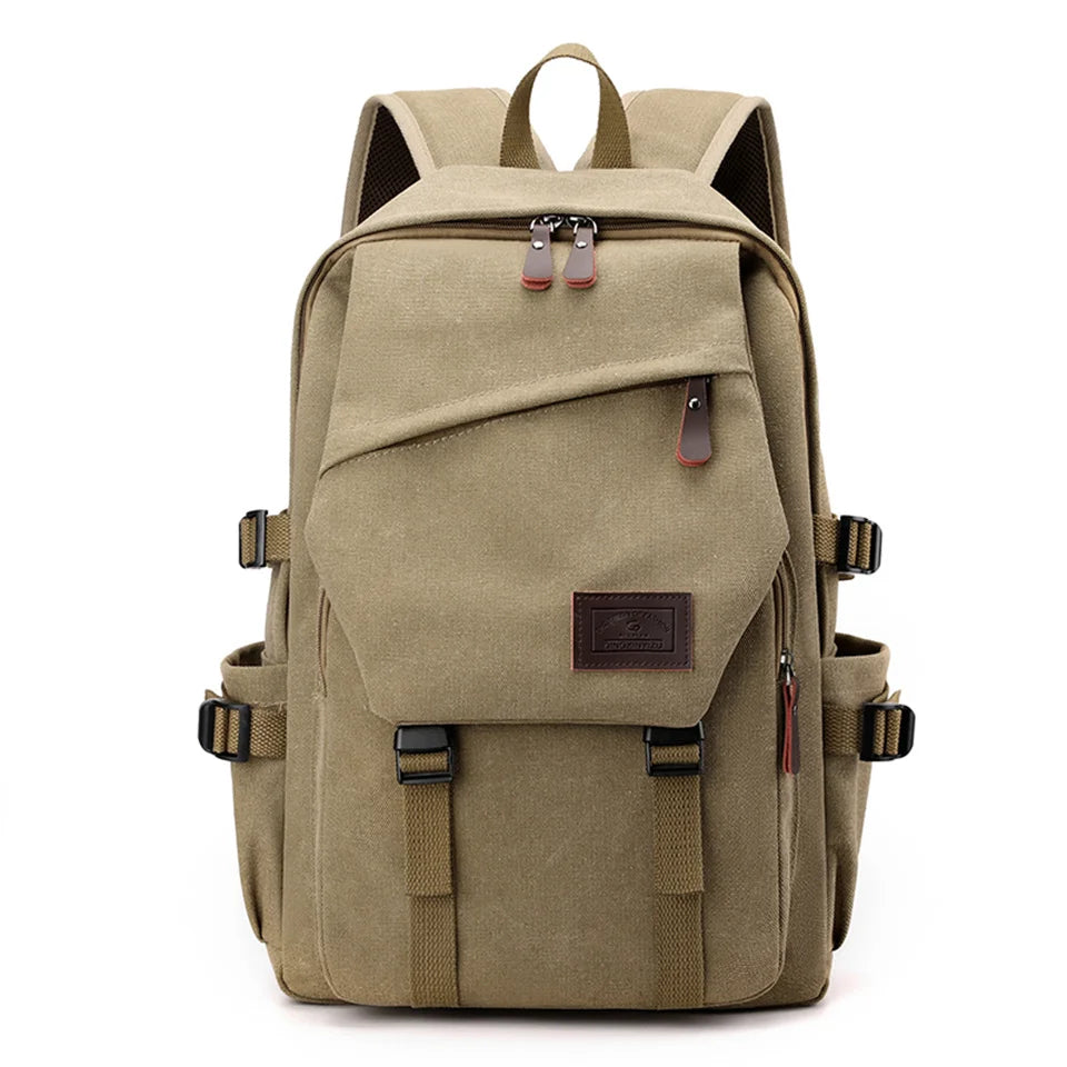 High Quality Canvas Men Backpack Large Capacity School Bags for Teenage Boys Anti-theft Travel Backpack Shoulder Bag