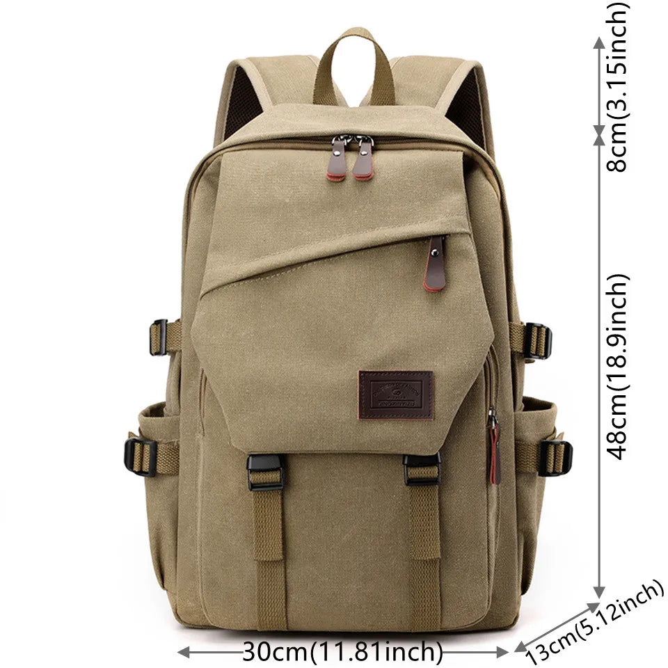 High Quality Canvas Men Backpack Large Capacity School Bags for Teenage Boys Anti-theft Travel Backpack Shoulder Bag