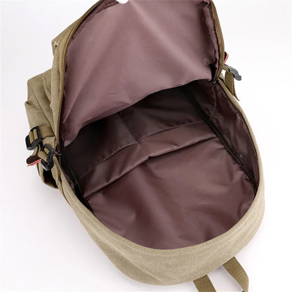 High Quality Canvas Men Backpack Large Capacity School Bags for Teenage Boys Anti-theft Travel Backpack Shoulder Bag