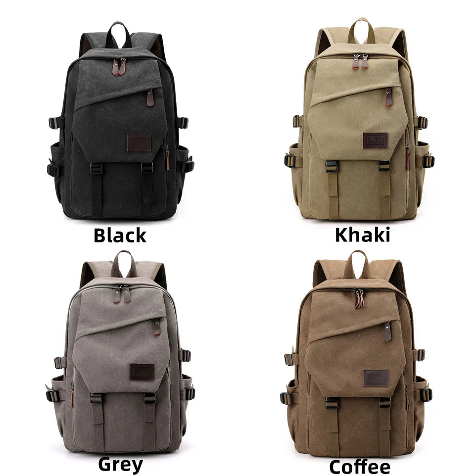 High Quality Canvas Men Backpack Large Capacity School Bags for Teenage Boys Anti-theft Travel Backpack Shoulder Bag