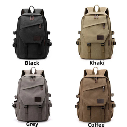 High Quality Canvas Men Backpack Large Capacity School Bags for Teenage Boys Anti-theft Travel Backpack Shoulder Bag
