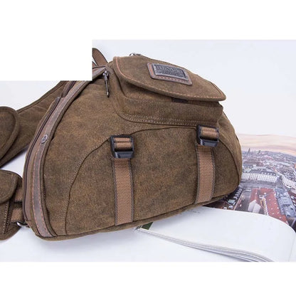 High Quality Canvas Men Messenger Chest Bag Cross body Rucksack Laptop Satchel Climb Military Back Pack Single Shoulder Bag