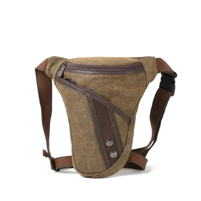 High Quality Canvas/Nylon Male Hip Bum Belt Fanny Pack Motorcycle Riding Shoulder Multi-Function Bag Leg Waist Men Drop Bags