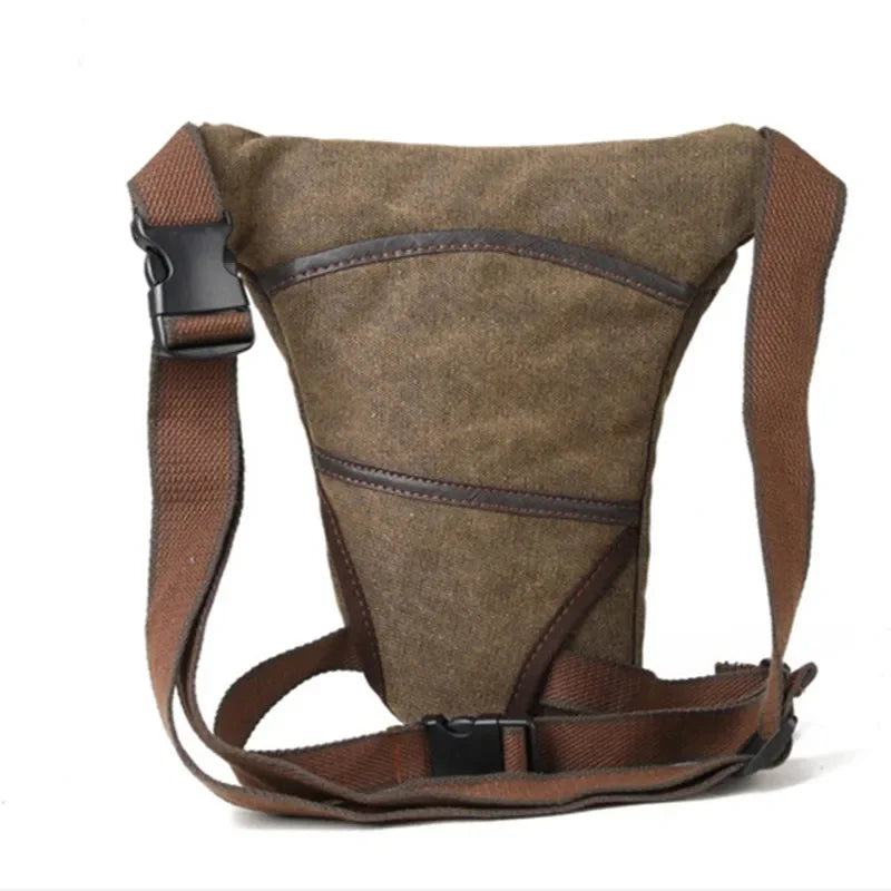 High Quality Canvas/Nylon Male Hip Bum Belt Fanny Pack Motorcycle Riding Shoulder Multi-Function Bag Leg Waist Men Drop Bags