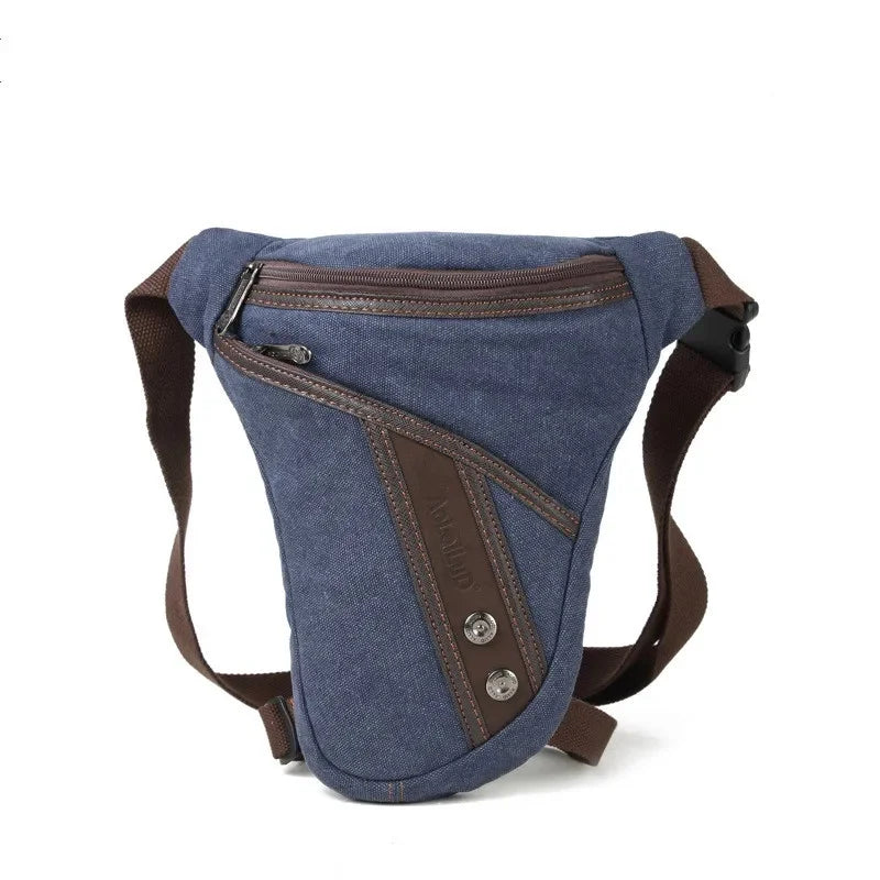 High Quality Canvas/Nylon Male Hip Bum Belt Fanny Pack Motorcycle Riding Shoulder Multi-Function Bag Leg Waist Men Drop Bags