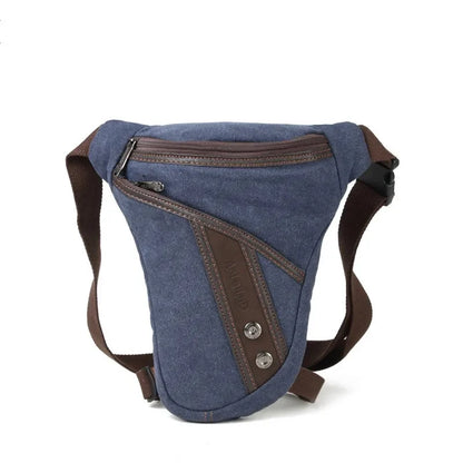 High Quality Canvas/Nylon Male Hip Bum Belt Fanny Pack Motorcycle Riding Shoulder Multi-Function Bag Leg Waist Men Drop Bags
