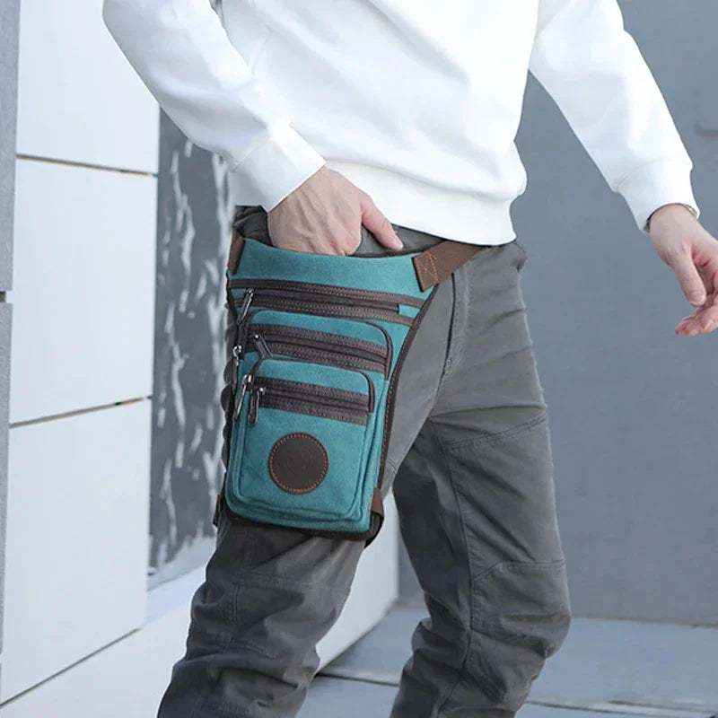 High Quality Canvas/Nylon Men Drop Leg Fanny Military Waist Pack Belt Hip Bum Purse Shoulder Crossbody Messenger Bags