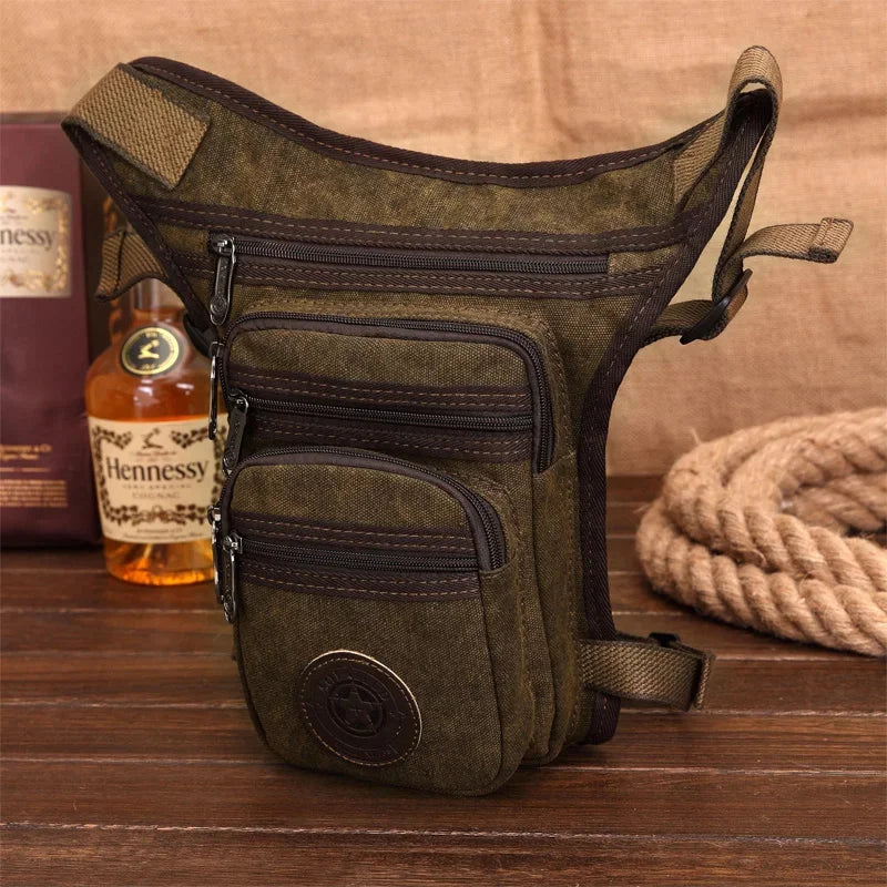 High Quality Canvas/Nylon Men Drop Leg Fanny Military Waist Pack Belt Hip Bum Purse Shoulder Crossbody Messenger Bags