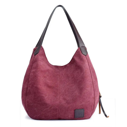 High Quality Canvas Women Handbag Casual Large Capacity Hobos Messenger Bag Female Totes Bolsas Women's Purse Solid Shoulder Bag