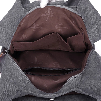 High Quality Canvas Women Handbag Casual Large Capacity Hobos Messenger Bag Female Totes Bolsas Women's Purse Solid Shoulder Bag