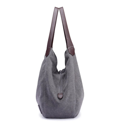 High Quality Canvas Women Handbag Casual Large Capacity Hobos Messenger Bag Female Totes Bolsas Women's Purse Solid Shoulder Bag