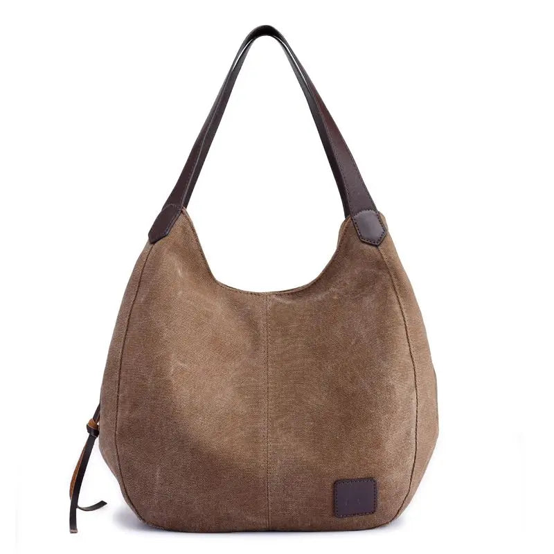 High Quality Canvas Women Handbag Casual Large Capacity Hobos Messenger Bag Female Totes Bolsas Women's Purse Solid Shoulder Bag