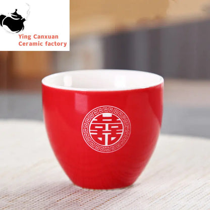 High Quality Ceramics Tea Set Chinese Wedding Tea Pot Set Teacup Tradition Red Porcelain Teapot Boutique Teaware Accessories