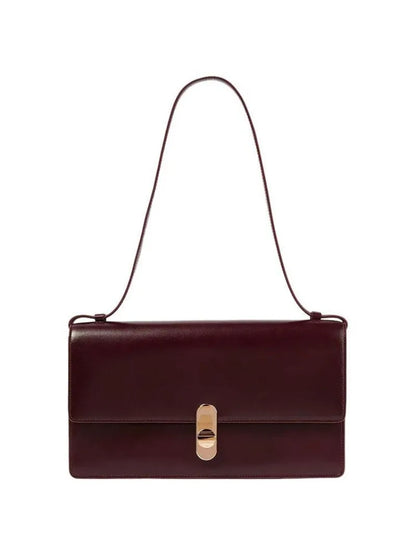 High Quality Commuter Elegant Shoulder Bag Genuine Leather Flip Square Bags Fashion All-match Large Capacity Handbags Purse