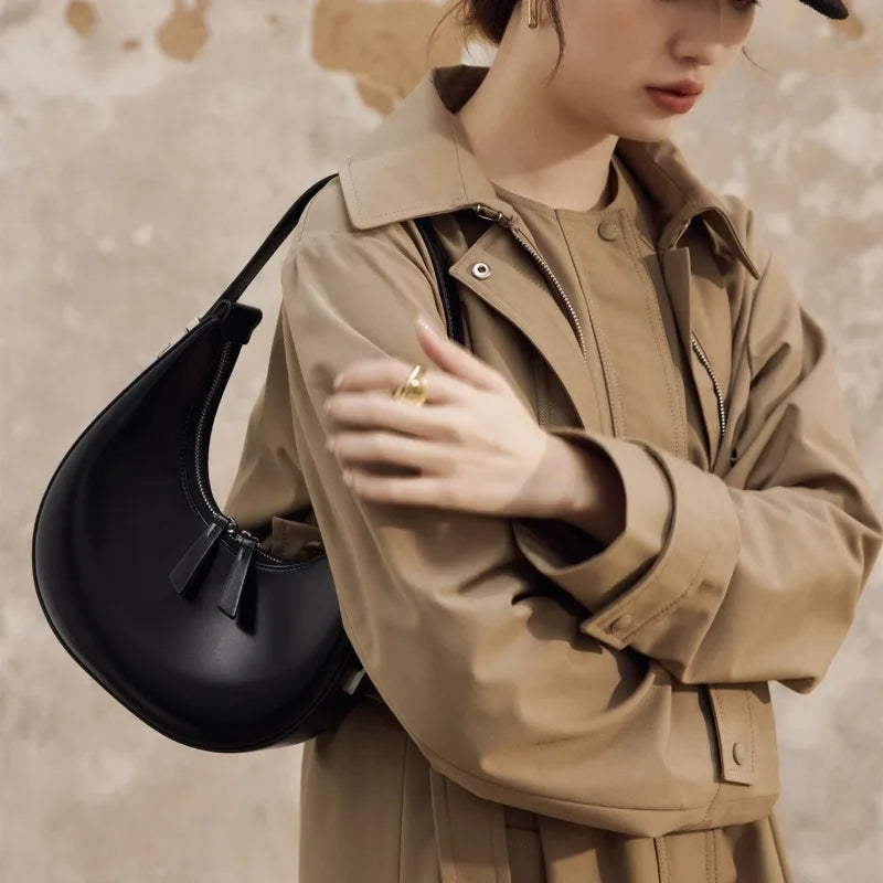 High Quality Commuter Underarm Bag Fashion Double Zipper Large Capacity Hobos Women Shoulder Bags All-match Luxury Handbags