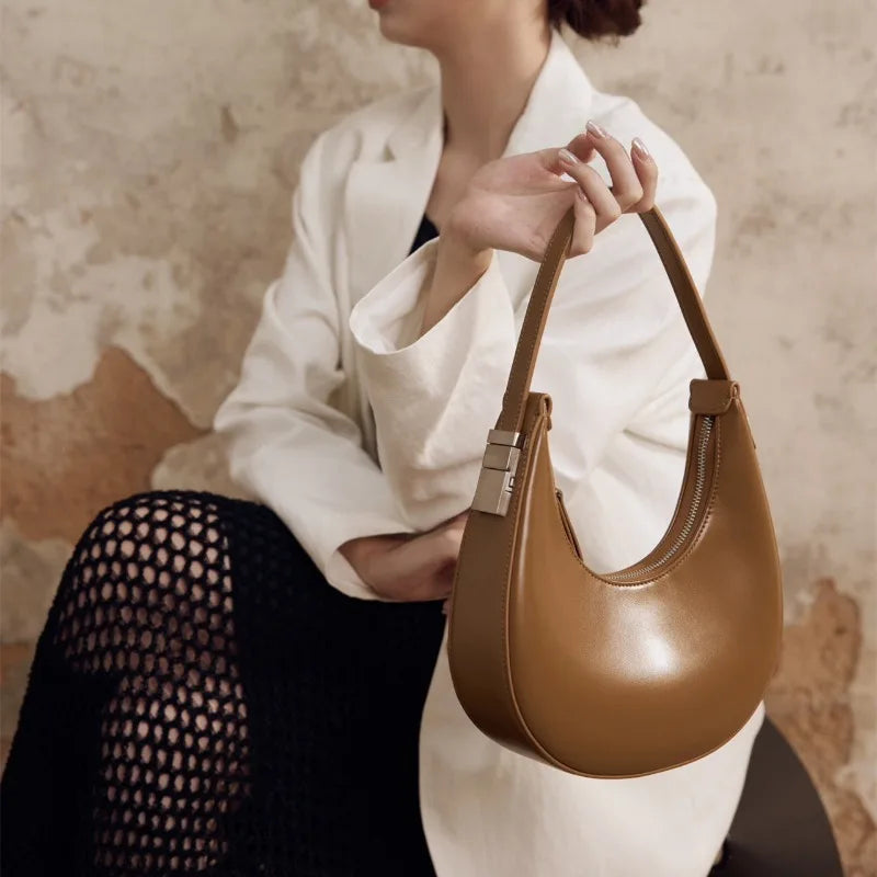 High Quality Commuter Underarm Bag Fashion Double Zipper Large Capacity Hobos Women Shoulder Bags All-match Luxury Handbags