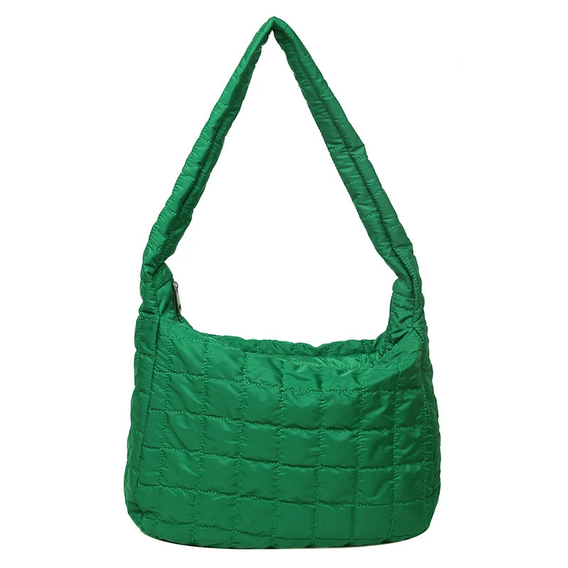 High Quality Cotton Feather Down Women Shoulder Bags Winter Handbags Designer Large Travel Ladies Tote Bag Female Messenger Bag