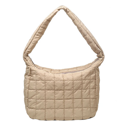 High Quality Cotton Feather Down Women Shoulder Bags Winter Handbags Designer Large Travel Ladies Tote Bag Female Messenger Bag