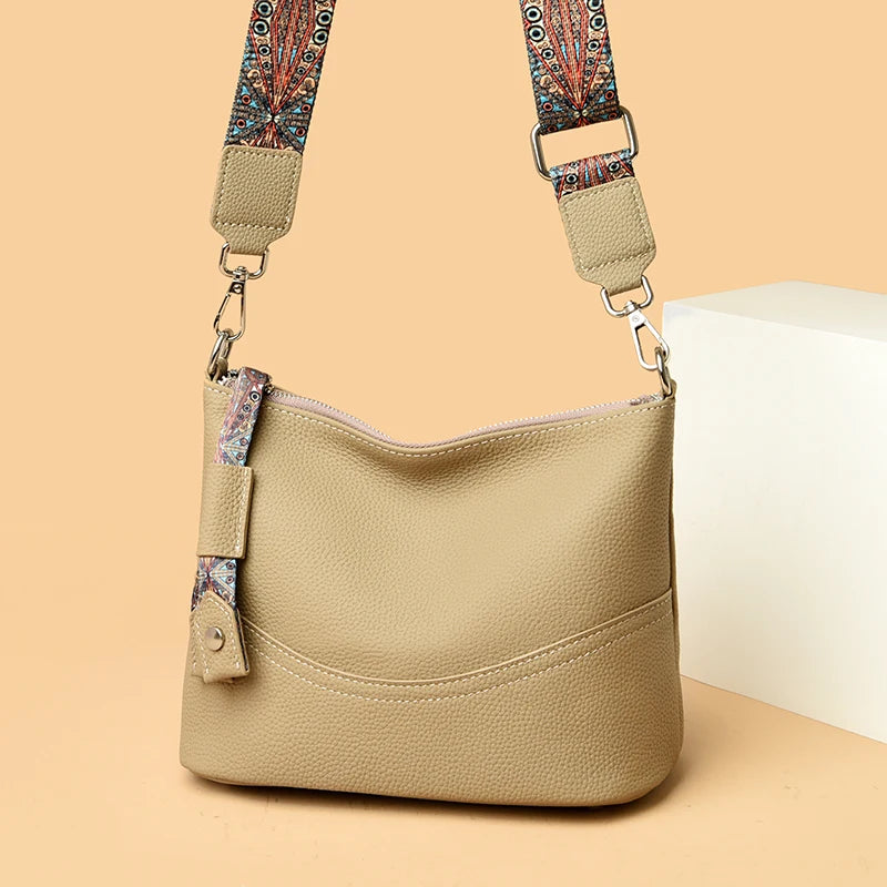 High Quality Cow Leather Purse and Handbags for Female Luxury Genuine Leather Women Bags 2024 Ladies Shoulder Crossbody Tote Sac