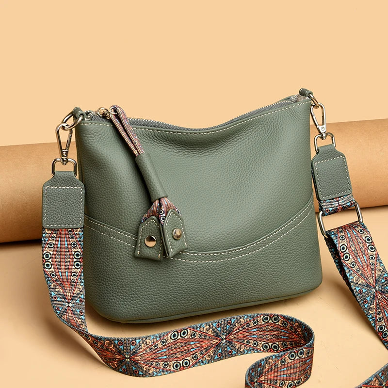 High Quality Cow Leather Purse and Handbags for Female Luxury Genuine Leather Women Bags 2024 Ladies Shoulder Crossbody Tote Sac