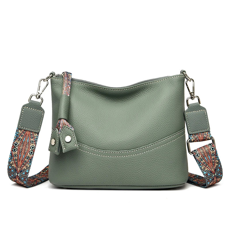 High Quality Cow Leather Purse and Handbags for Female Luxury Genuine Leather Women Bags 2024 Ladies Shoulder Crossbody Tote Sac