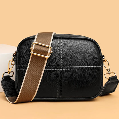 High Quality Cow Leather Shoulder Bag Crossbody for Women 2023 Fashion Pure Colour Soft Genuine Leather Handbag Messenger Bags