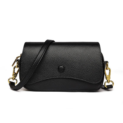 High Quality Cow Leather Shoulder Crossbody Bag for Women Designer Solid Genuine Leather Small Handbag Female Messenger Tote Sac