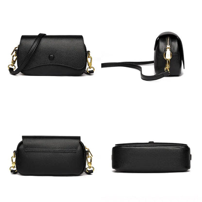 High Quality Cow Leather Shoulder Crossbody Bag for Women Designer Solid Genuine Leather Small Handbag Female Messenger Tote Sac