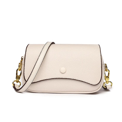 High Quality Cow Leather Shoulder Crossbody Bag for Women Designer Solid Genuine Leather Small Handbag Female Messenger Tote Sac