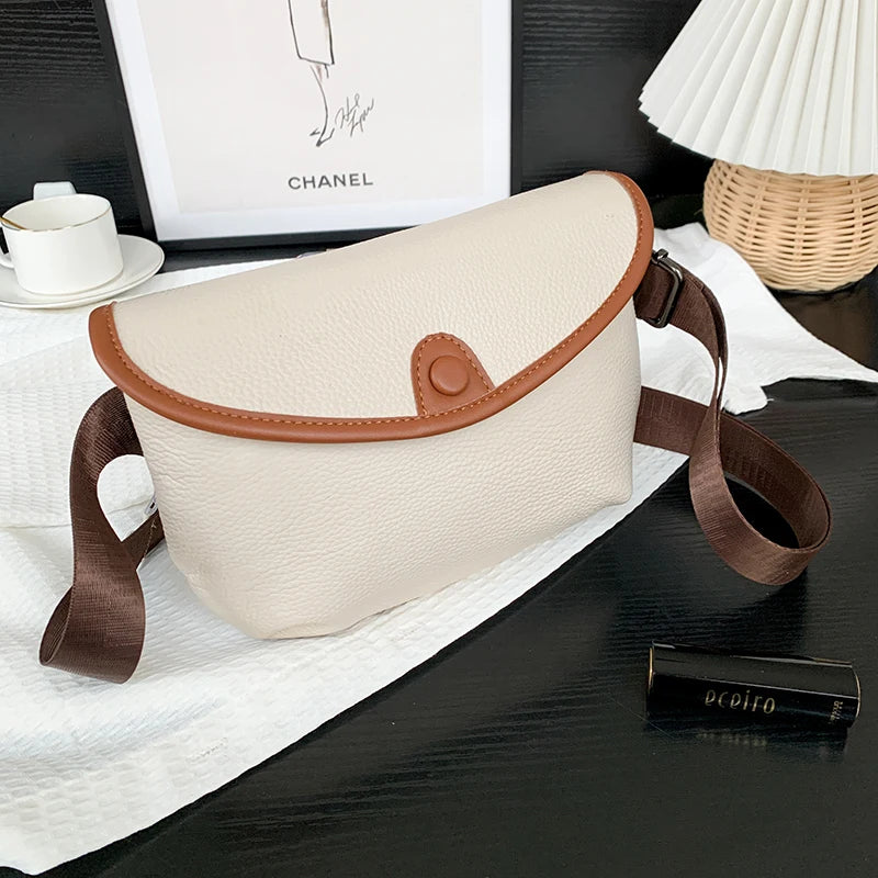 High Quality Cow Leather Women's Crossbody Bag With Small Purse Female Handbags Waist Bag Luxury Genuine Leather Woman Chest Bag