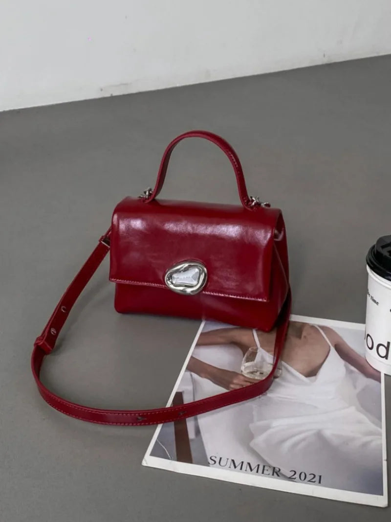 High Quality Cowhide Handbags 2024 New Small Square Bag All-match Fashion Portable Crossbody Shoulder Purses Elegant Pouch